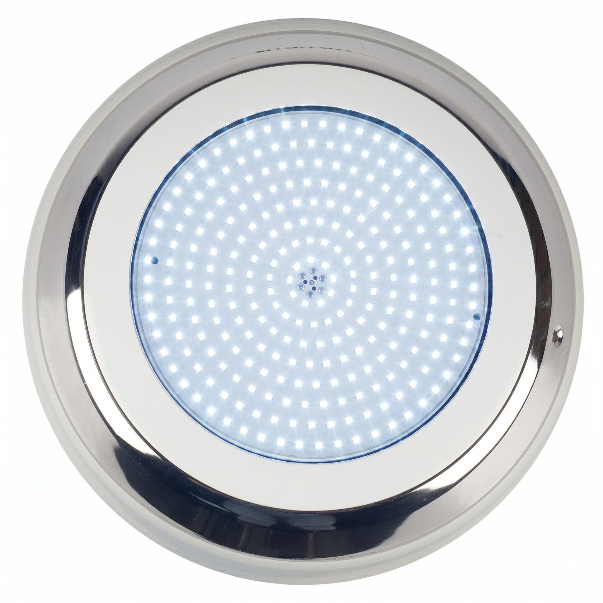 FOCO PISCINA PLANO ACERO YUKON LED 20W BLANCO LUZ FRIA CON PANEL DE RESINA