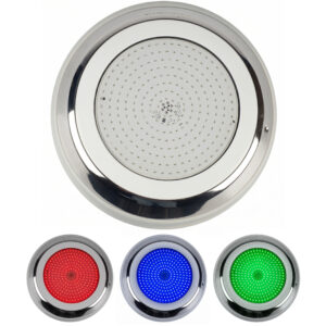 FOCO PISCINA PLANO ACERO YUKON LED 20W 12V RGB (COLORES) CON PANEL DE RESINA