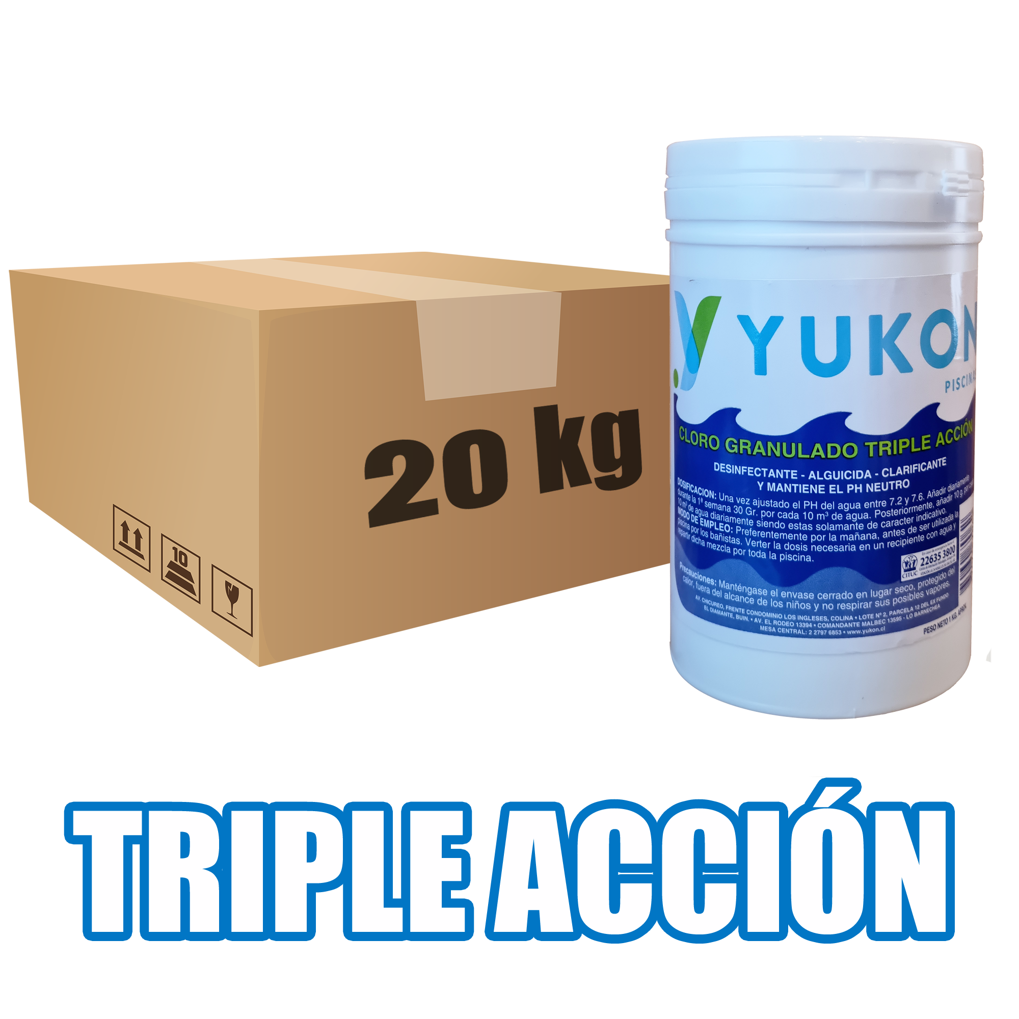 CLORO GRANULADO TRIPLE ACCIÓN CAJA 20 KG