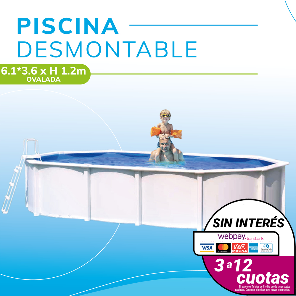PISCINA DESMONTABLE OVALADA 6,1×3,6MT YUKON