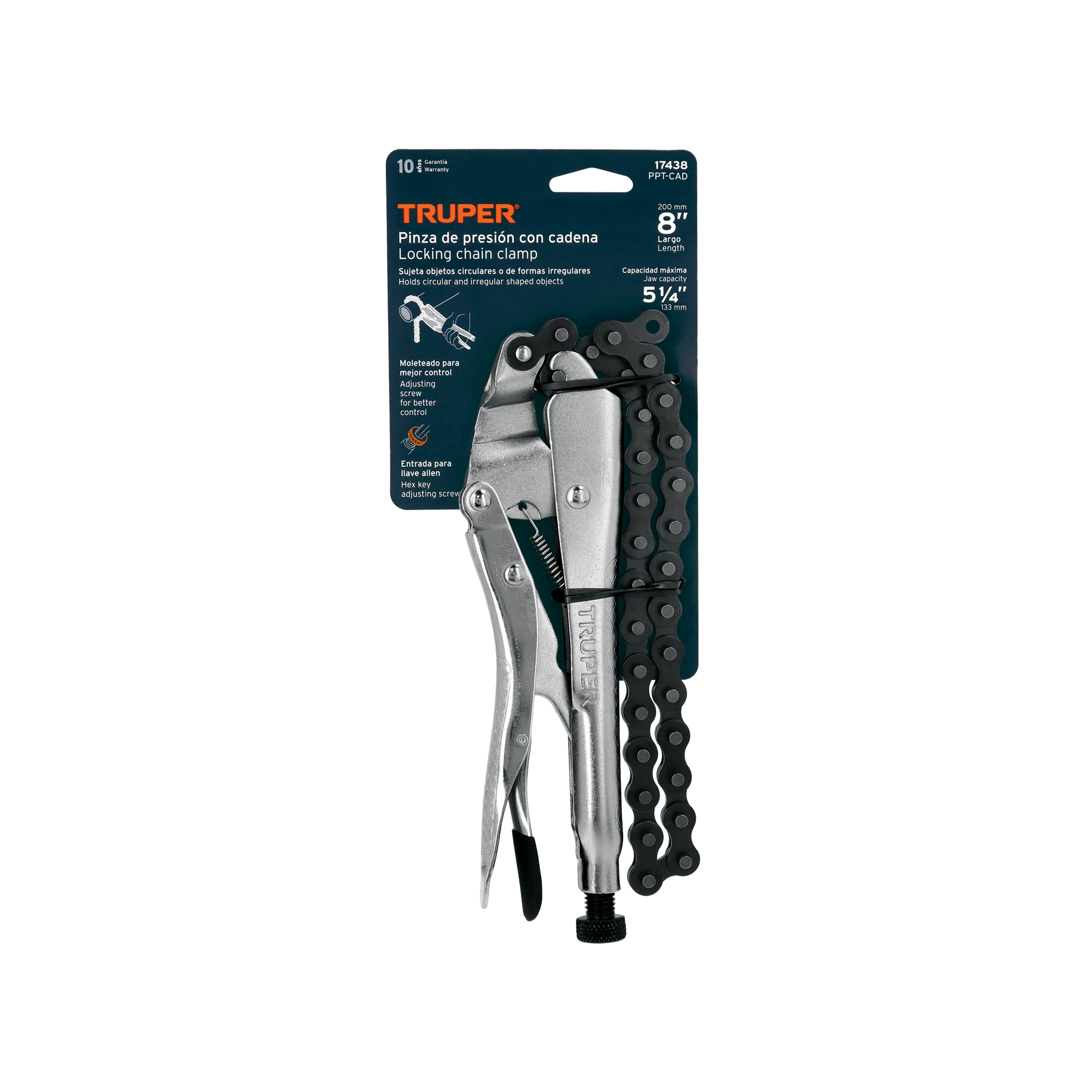 LLAVE CAIMAN C/CADENA 8″ TTP-CAD 17438 TRUPER