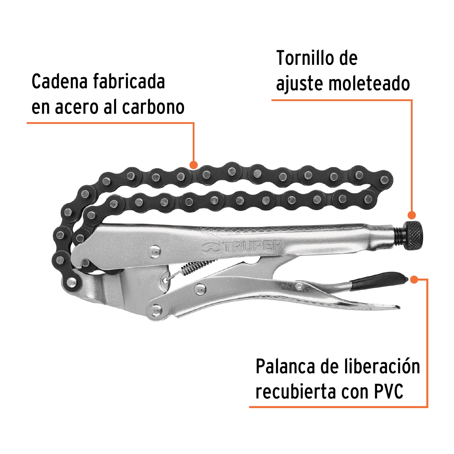 LLAVE CAIMAN C/CADENA 8″ TTP-CAD 17438 TRUPER