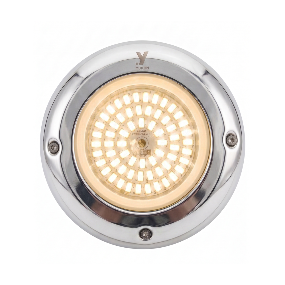 FOCO PISC MINI BLANCO CALIDO 6W ARO ACERO YUKON